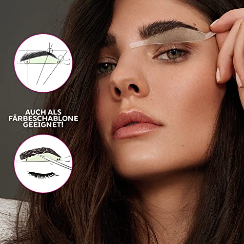 andmetics - Tiras de cera para cejas para mujeres, paquete a granel, 40 aplicaciones completas, tiras de depilación con cera fría para cejas patentadas, forma perfecta para modelar, depilar y colorear