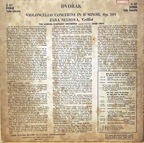 Antonn Dvo?k , Zara Nelsova With The London Symphony Orchestra Conducted By Josef Krips - Cello Concerto In B Minor, Op. 104 - Ace Of Clubs - ACL 92, Ace Of Clubs - ACL.92