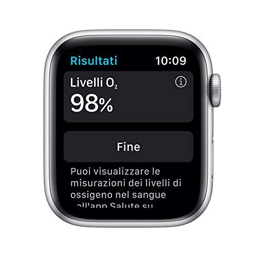 Apple Watch Series 6 (GPS, 44 mm) Caja de Aluminio en Plata - Correa Deportiva Blanca