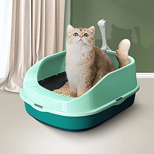 Arenero Gato Grande Bandeja Higiénica Arenero Gatos Gato Caja De Arena Bandeja Arena para Gatos 47*39*20CM Color Aleatorio(SOY118)