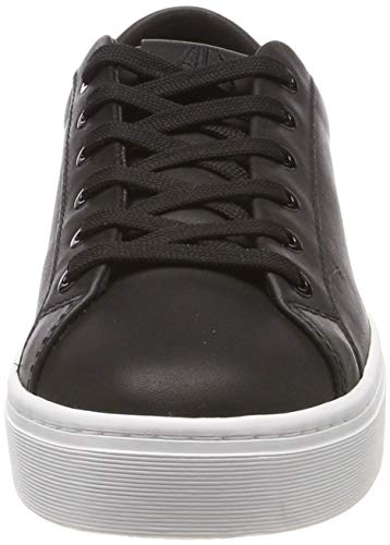 Armani Exchange Cow Leather Lace Up Sneaker, Zapatillas Mujer, Negro (Black + White A120), 38 EU