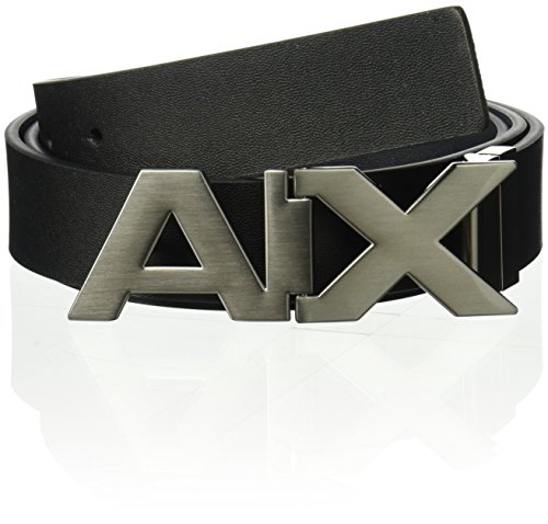 Armani Exchange Hinge Belt Cinturón, Negro (Black/Phantom 43120), 115 (Talla del Fabricante: 40) para Hombre