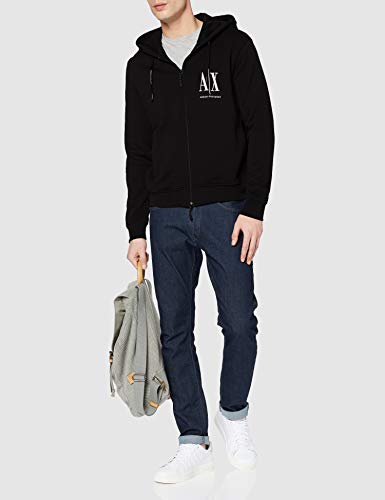 Armani Exchange Icon Hoodie Capucha, Negro (Black 1200), XX-Large para Hombre