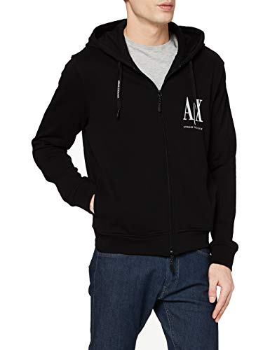 Armani Exchange Icon Hoodie Capucha, Negro (Black 1200), XX-Large para Hombre