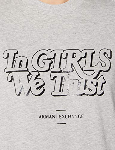 Armani Exchange In Girls We Trust Sweat Sudadera, Htr Grey, XL para Mujer