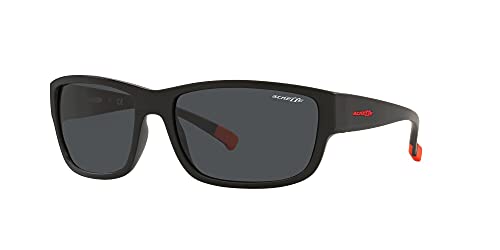 ARNETTE An4256 Bushwick Wrap Gafas de sol para hombre, Negro Mate/Gris Oscuro,