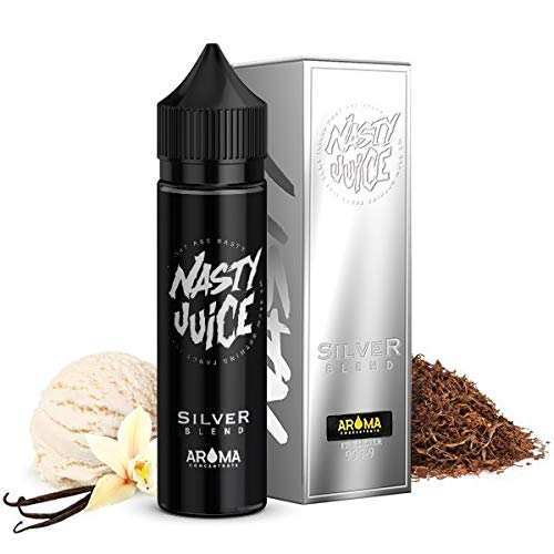 Aroma SILVER BLEND Nasty Juice 30ml - Concentrado - Sabor a tabaco clásico fuerte con dulces toques de vainilla - Para mezclar y hacer líquidos de cigarrillos electrónicos Vaper Mod Rda Rdta Rta