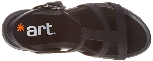 Art Alfama, Sandalias con Punta Abierta Mujer, Negro (Black/Carbon Black/Carbon), 38 EU