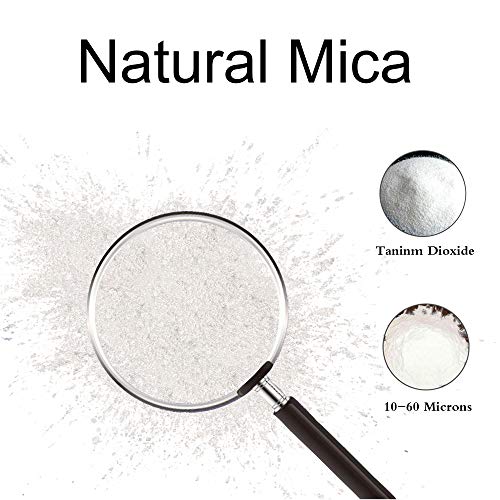 Aslanka Diamante Blanco Pigmentos para Resina Epoxi,Mica en Polvo Perlado para Hacer hacer slime, Jabón, Sombra de Ojos Cosmética, Bomba de Baño, Esmalte de Uñas- 50 g