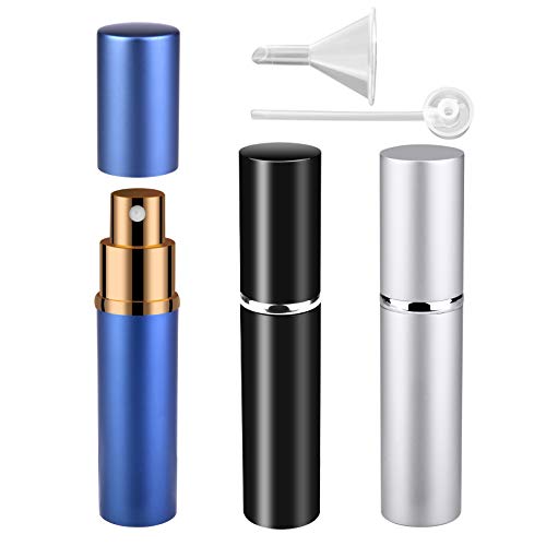 Atomizador Perfume Recargable, 10ml Mini dispensadores portátiles de la Botella Pulverizador Perfume para Perfume & Aftershave para Viaje Bolso con Embudo y Pipeta