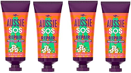 Aussie Tratamiento Acondicionador Intensivo Para El Cuidado Del Cabello SOS Repair Shot Para Pelo Dañado Y Débil 200 ml (8 x 25 ml)