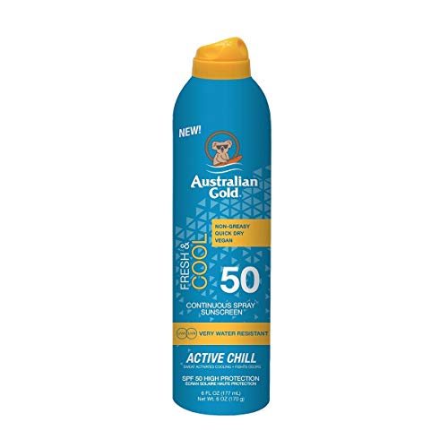 Australian Gold Australian Gold Active Chill Fresh&Cool Spray Protector Spf50, Vaporizador Unisex Adulto, Único, Negro, 177 Mililitros