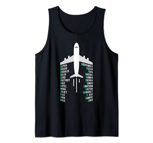 Avión alfabeto fonético avión avión regalo Camiseta sin Mangas