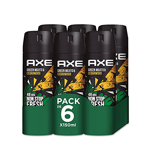 Axe Wild Desodorante - en Aerosol (Mojito Y Madera) 150 ml - Pack de 6