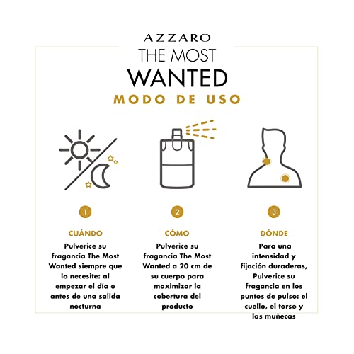 Azzaro The Most Wanted Intense, Agua de Perfume en Vaporizador Spray Para Hombre, Fragancia Amaderada Oriental, 100 ml