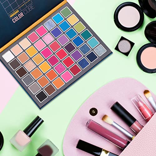 B/A Paleta de Sombras de Ojos de 48 Colores, Texturas Brillantes y Luminosas Mate, Sombra de Ojos arcoíris Impermeable de Larga duración para Maquillaje de Invierno Maquillaje Diario