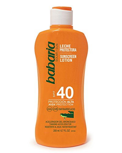 Babaria Leche Protector Solar Aloe Spf40, Blanco, 200 Mililitros