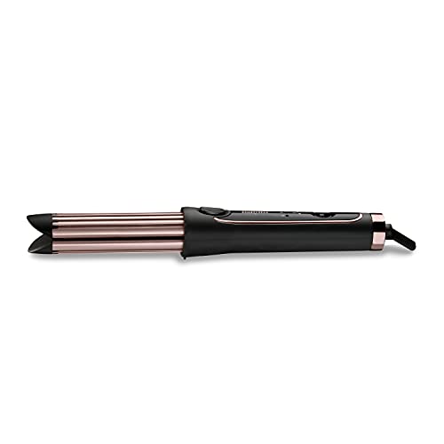 BaByliss C112E Rizador de pelo Curl Style Luxe, ondas duraderas, doble placa cerámica, 3 ajustes de temperatura, función aire frío fija el peinado