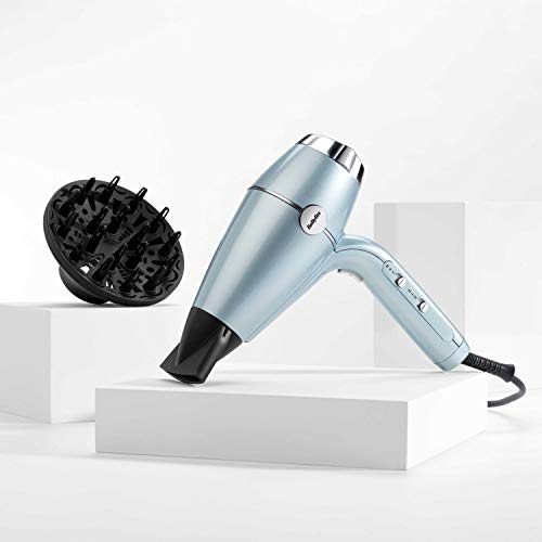 BaByliss D773DE Hydro Fusion Secador de pelo profesional Super Iónico, Brillo e Hidratación, Tecnología de Plasma, Difusor, Aire frío, Ligero y compacto, 3 temperaturas, 2 velocidades