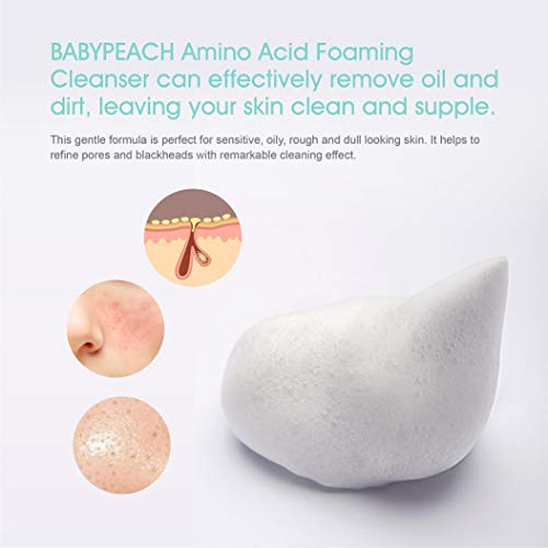 BABYPEACH Espuma Limpiador Facial, Cleanser Facial con Aminoácido 150ml