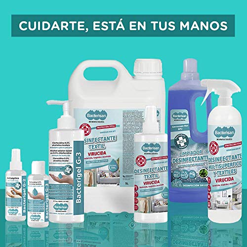 BACTERIGEL G-3 500ml, Gel de manos desinfectante autosecante, Antiséptico para la piel sana, Testado bajo control dermatológico y pediátrico