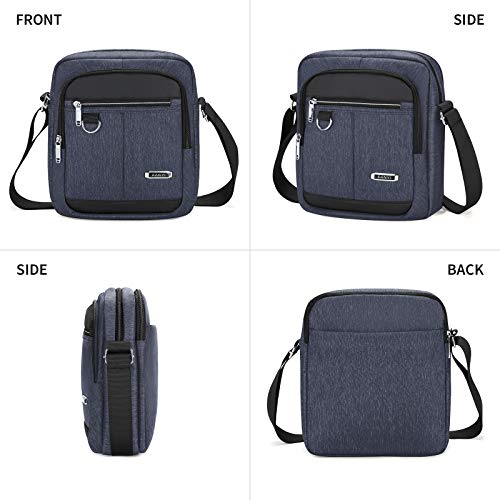 BAIGIO Bolso para Hombre Bolso Bandolera Grande Bolso de Mensajero de Negocios Bolso de Hombro de Hombre Casual para Lavori Ocio Vacaciones Excursión Caminata (Azul-1)