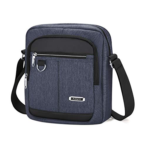 BAIGIO Bolso para Hombre Bolso Bandolera Grande Bolso de Mensajero de Negocios Bolso de Hombro de Hombre Casual para Lavori Ocio Vacaciones Excursión Caminata (Azul-1)