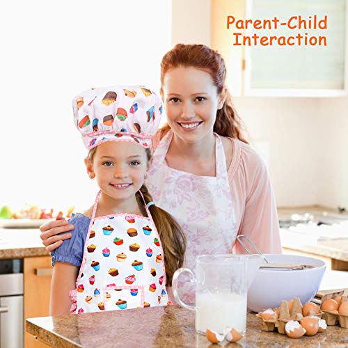 Ballery Chef Set Delantales para Niños, 30 Piezas Ropa de Chef Infantil con Accesorios Cocina Juguetes Juego de rol de Chef Regalo para Niños Niña Cocina Horneado