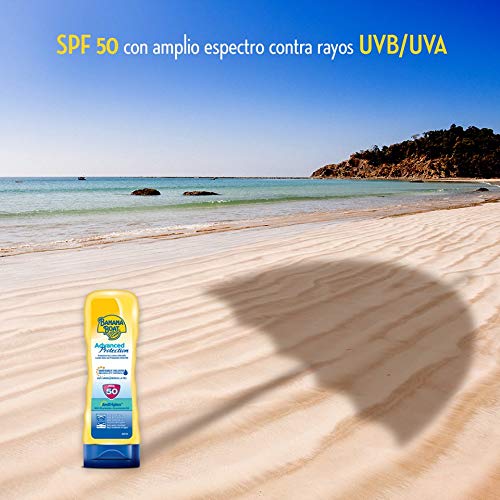 Banana Boat Advanced Protection - Loción Solar con protección indice SPF 50, fórmula Avotriplex, Antiarena y resistente al agua, Adulto, 180 ml