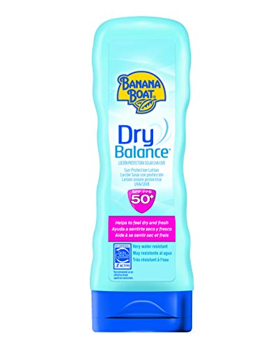 Banana Boat Dry Balance Loción Solar SPF 50+ - Crema Solar Protectora contra los Rayos UVA/UVB de Rápida Absorción, Textura No Grasa y Transpirable, Formato 180 ml