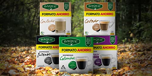 BAQUÉ CAFÉ Intenso Formato Ahorro Cápsulas Compatibles con Dolce Gusto (pack De 4*26 = 104 Cápsulas)