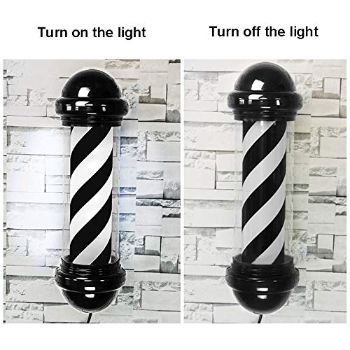 Barber Pole LED Blanco Negro Rotativo Rayas iluminadoras Luz impermeable Peluquería Tienda Letrero Lámpara montada en la pared