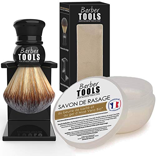 ✮ BARBER TOOLS ✮ Kit de afeitado | Brocha de afeitar + jabón de afeitar 150ml