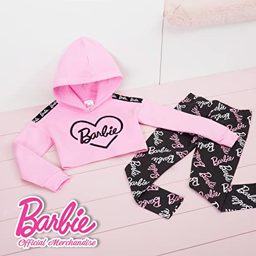 Barbie Chandal Niña, Ropa Niña de Algodon, Set de Sudadera con Capucha y Leggins Niña, Sudadera Niña Rosa, Regalos para Niñas y Adolescentes 4-14 Años (Multicolor, 5-6 Años)