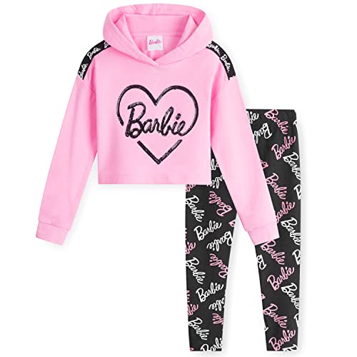 Barbie Chandal Niña, Ropa Niña de Algodon, Set de Sudadera con Capucha y Leggins Niña, Sudadera Niña Rosa, Regalos para Niñas y Adolescentes 4-14 Años (Multicolor, 5-6 Años)