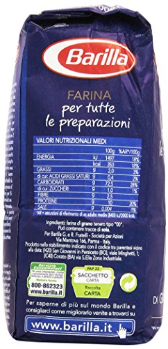 Barilla 10x Farina Tipo 00 Grano tenero Harina de Trigo Blando 1Kg