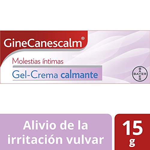 Bayer GineCanescalm Molestias Íntimas Gel-Crema Calmante, una Ayuda para Aliviar la Irritación Vulvar e Hidratar la Zona Íntima, Frescor Inmediato, Sensación Calmante, 15 g