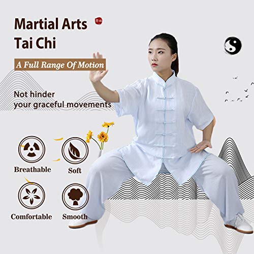 BBLAC 2KEY Artes Marciales Ropa | Unisex Traje para Tai Chi y Meditación | Tradicional Chino Uniforme Está Hecho (L,E)