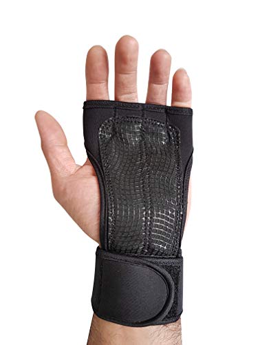 BEAR GRIP - Guantes de entrenamiento abiertos para crossfit, culturismo, callisthenia, levantamiento de pesas (negro, L)