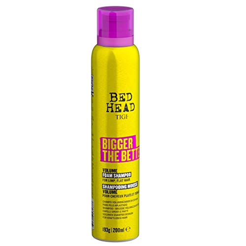 BED HEAD by TIGI - Bigger The Better, Champú de espuma voluminizador para cabello fino, 200 ml