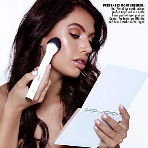 BEETIQUE® Contouring Brush - C001 - Pincel para contouring vegano para aplicar y difuminar el contorno de polvo, pincel de cosmética/brocha facial con pelo sintético denso. 1 unidad