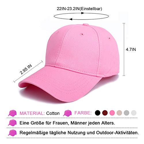 Beisbol Gorra para Mujer - Cola de Caballo Gorras de, Ajustable Algodón Sombrero eportes Clásica de Sol Hat Verano Cap Gorra de béisbol Camionero (Rosa)