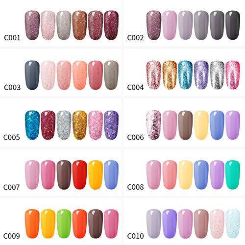 Belen Esmaltes de Uñas Soak off, Esmaltes Semipermanentes de Uñas en Gel UV LED, 6 Colores de Caremelos Kit de Uñas 10ml 008