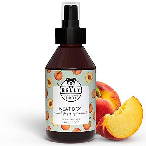 Belly Colonia para Perros, Aroma Melocotón - Spray Colonia Perros Cachorros y Adultos - Perfume Perro Fresco e Hidratante - Spray Desodorante Perro, Efecto Duradero - Colonia Mascotas Vegana, 250 ml