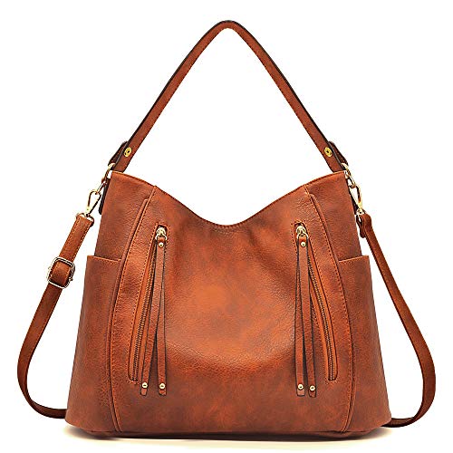 BestoU Bolsos de Mujer Cuero Grande Bolso Bandolera Tote De Hombro Bolsos PU (Marrón)