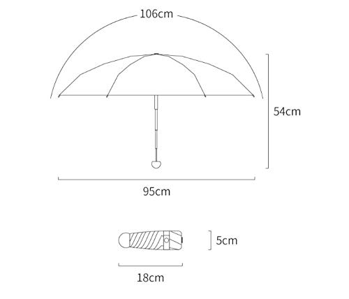 B/H Ligero y Compacto con Paraguas,Mini Paraguas de Bolsillo portátil, Caucho Negro de Seis Huesos, 50% de Descuento para Sol y Lluvia de Doble Uso Sun-B