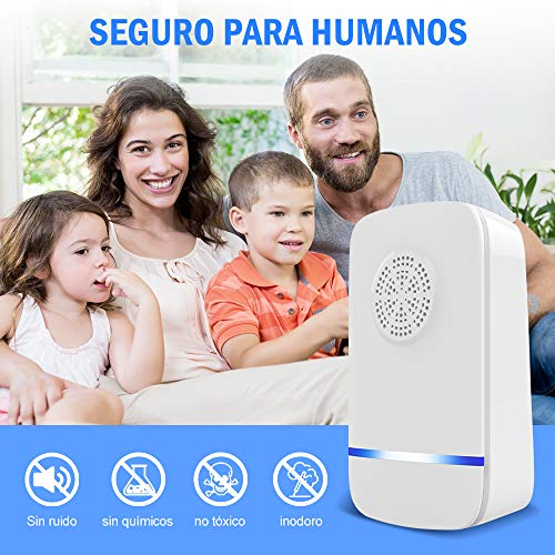 BILIFIT Repelente Ultrasónico de Plagas, Antimosquitos Electrónico Control de Mosquitos Hormigas, Cucarachas, Moscas, Arañas, Chinches, Ahuyentador de Ratas y Ratones para Interiores (2 Piezas)