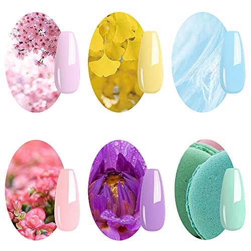 Bimatfrey Esmaltes de Uñas, Esmaltes en Gel Uñas UV LED, 6pcs Kit de Esmaltes Semipermanentes para Uñas, Kit de Esmaltes de Uñas en Gel Soak，Set de Regalo de Uñas de Gel de Colores (set1)