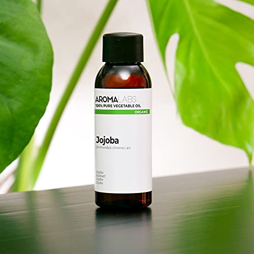 BIO - Aceite vegetale de Jojoba - 100ml - garantizado 100% puro, natural y prensado en frío - Orgánico certificado por Ecocert - Aroma Labs