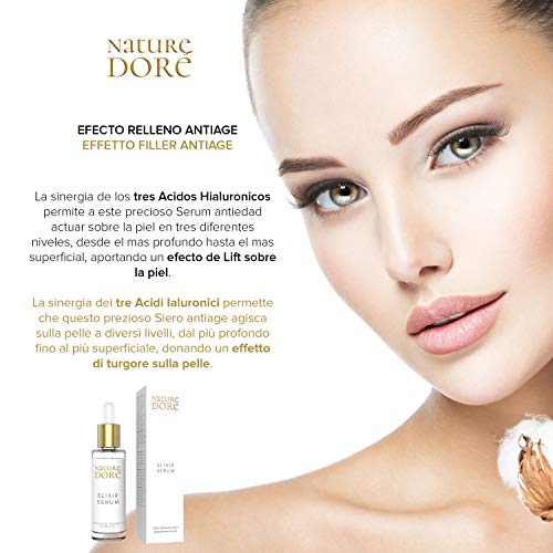 Bio Serum facial Hidratante Ácido Hialurónico Puro 100% Antiarrugas De 3 PESOS Moleculares-ORGANICO Agua de Rosas, Dia Noche, Nutriente- Antiedad Hombre Mujer Contorno de Ojos